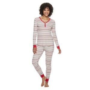 Lauren Conrad Jammies Fairisle Top & Bottoms Pajama Set Size XS